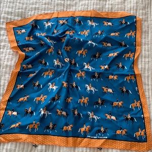 Printed village silk equestrian scarf